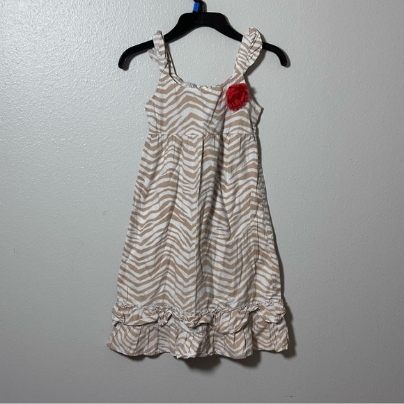 Crazy‎ 8 Kids Girls Beige Stripe Dress Summer Size S(5/6). - Picture 1 of 7